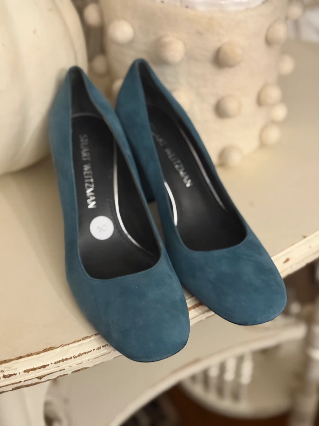 Stuart Weitzman Teal Suede Heels - Size 6 - photo 2