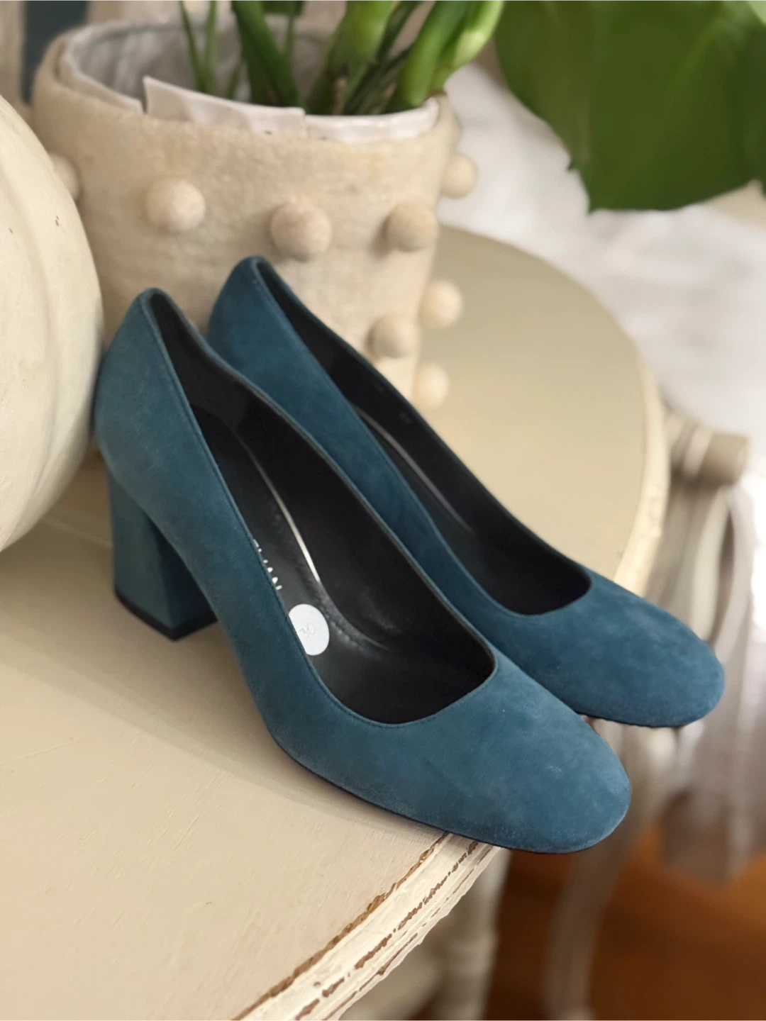 Stuart Weitzman Teal Suede Heels - Size 6