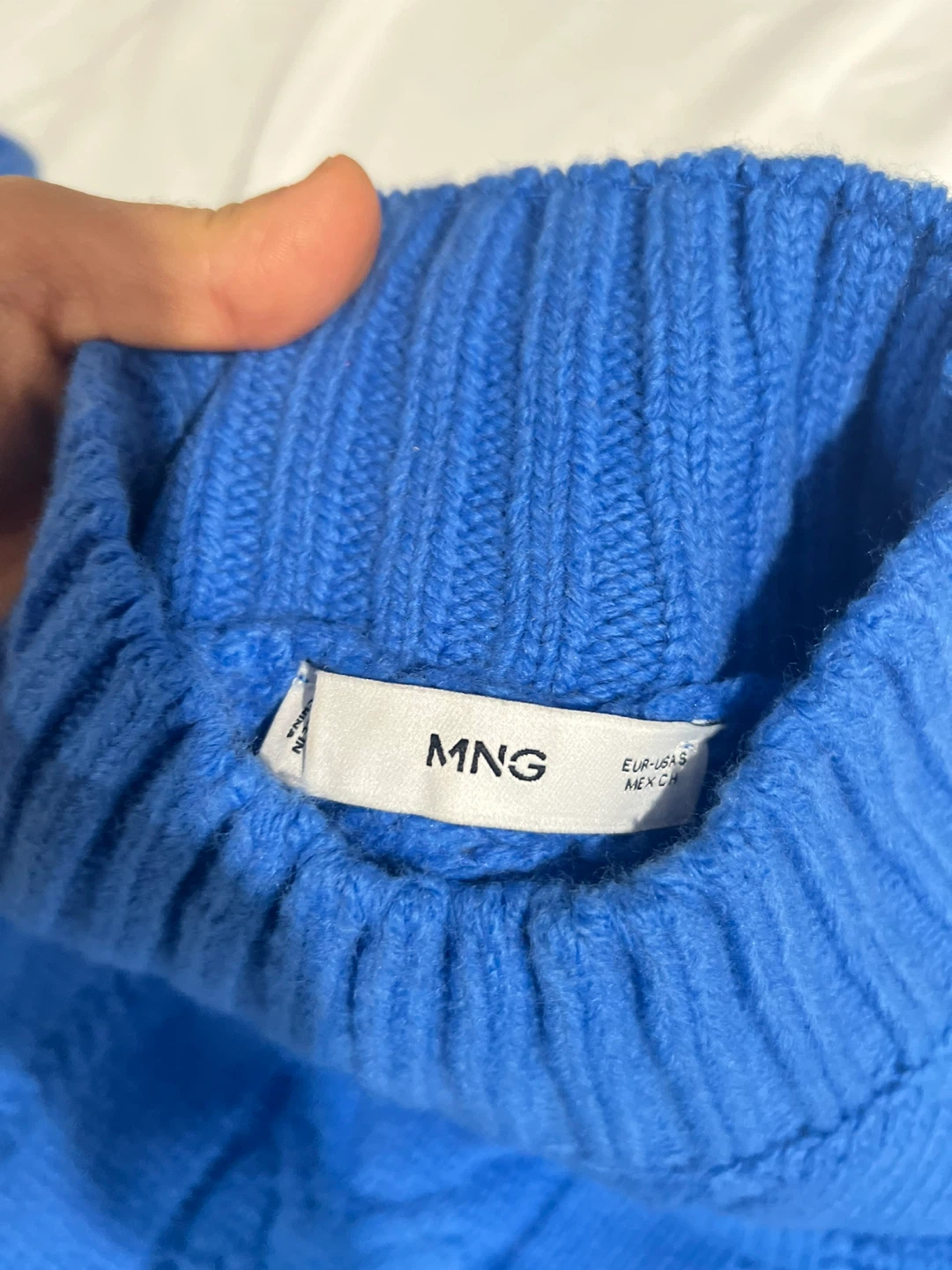 MNG Blue Cable Knit Sweater - Size S - photo 2