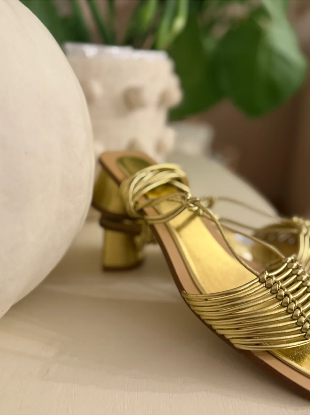 Gold Strappy Sandals - Size 6 - photo 2
