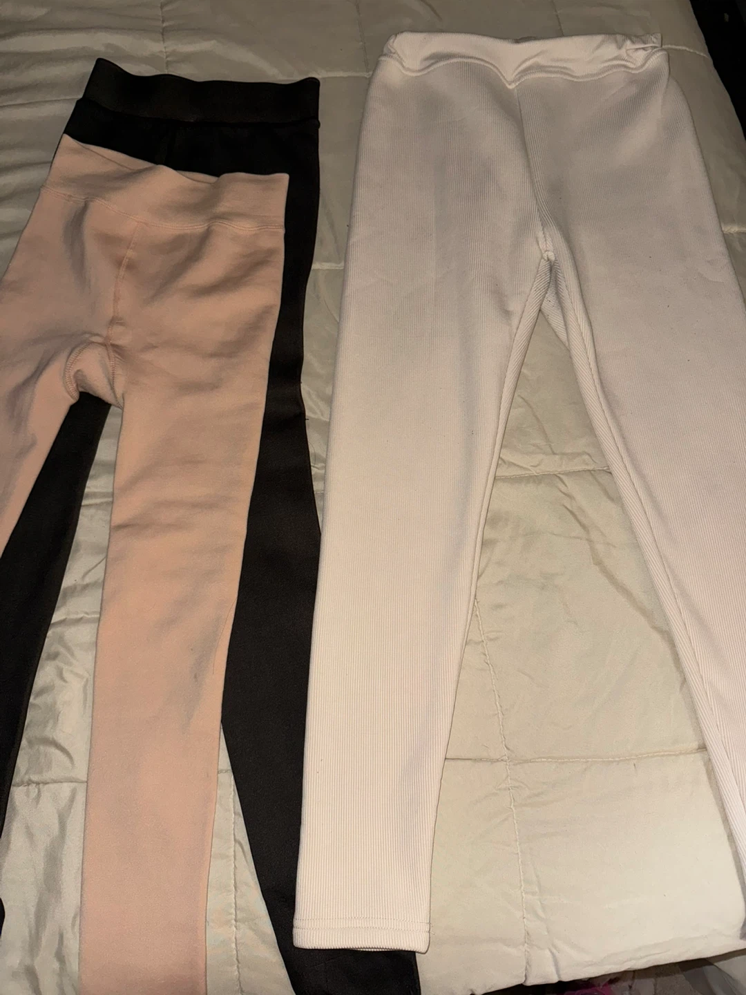 Fleece lined leggings (black, beige, white) - photo 2