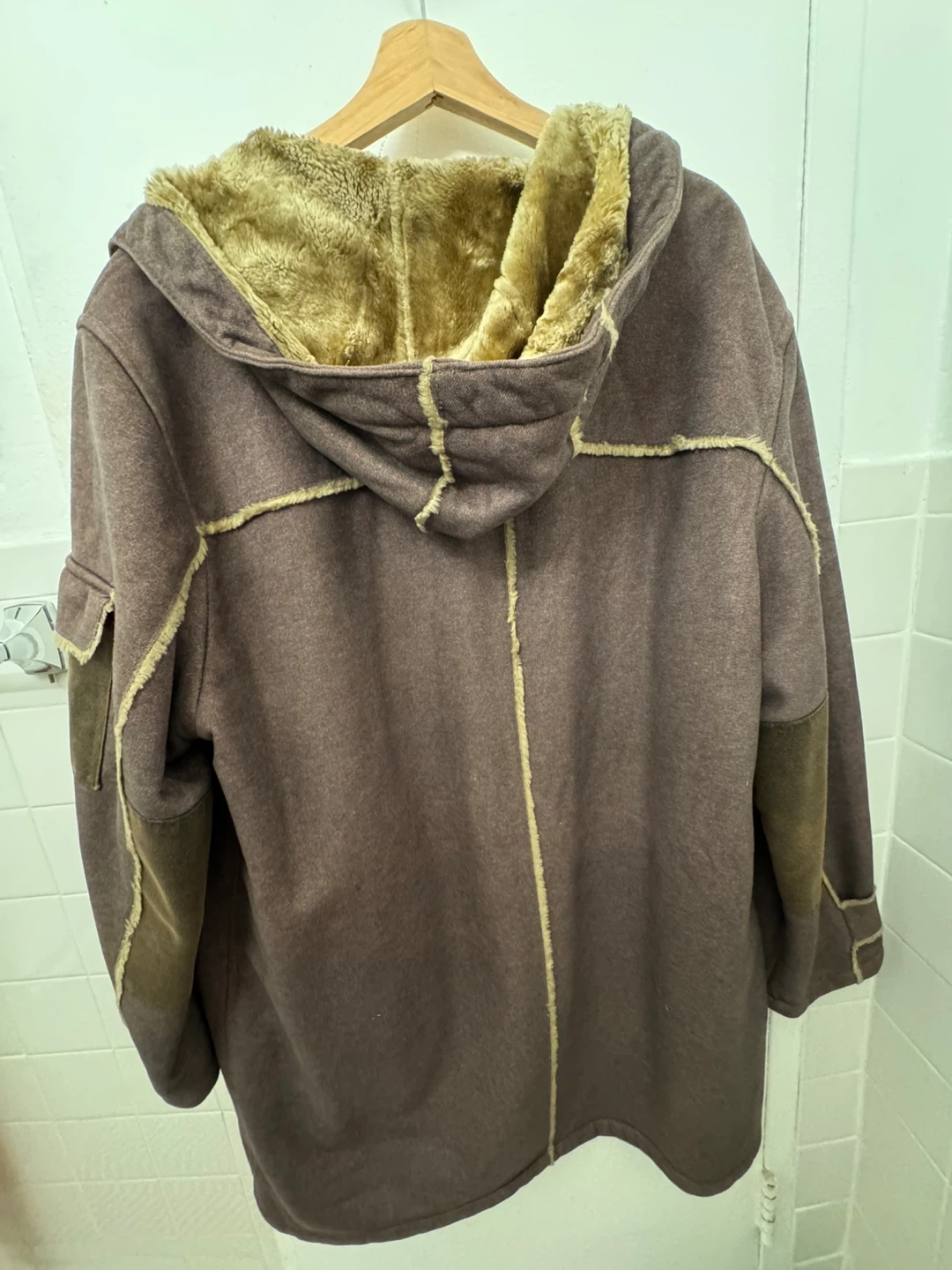 Warm Hooded Shearling-Style Winter Coat – Brown - photo 2