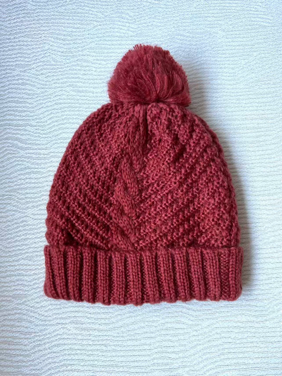 Pom Pom Knit Beanies - Purple, Beige, Gray, Red - photo 5