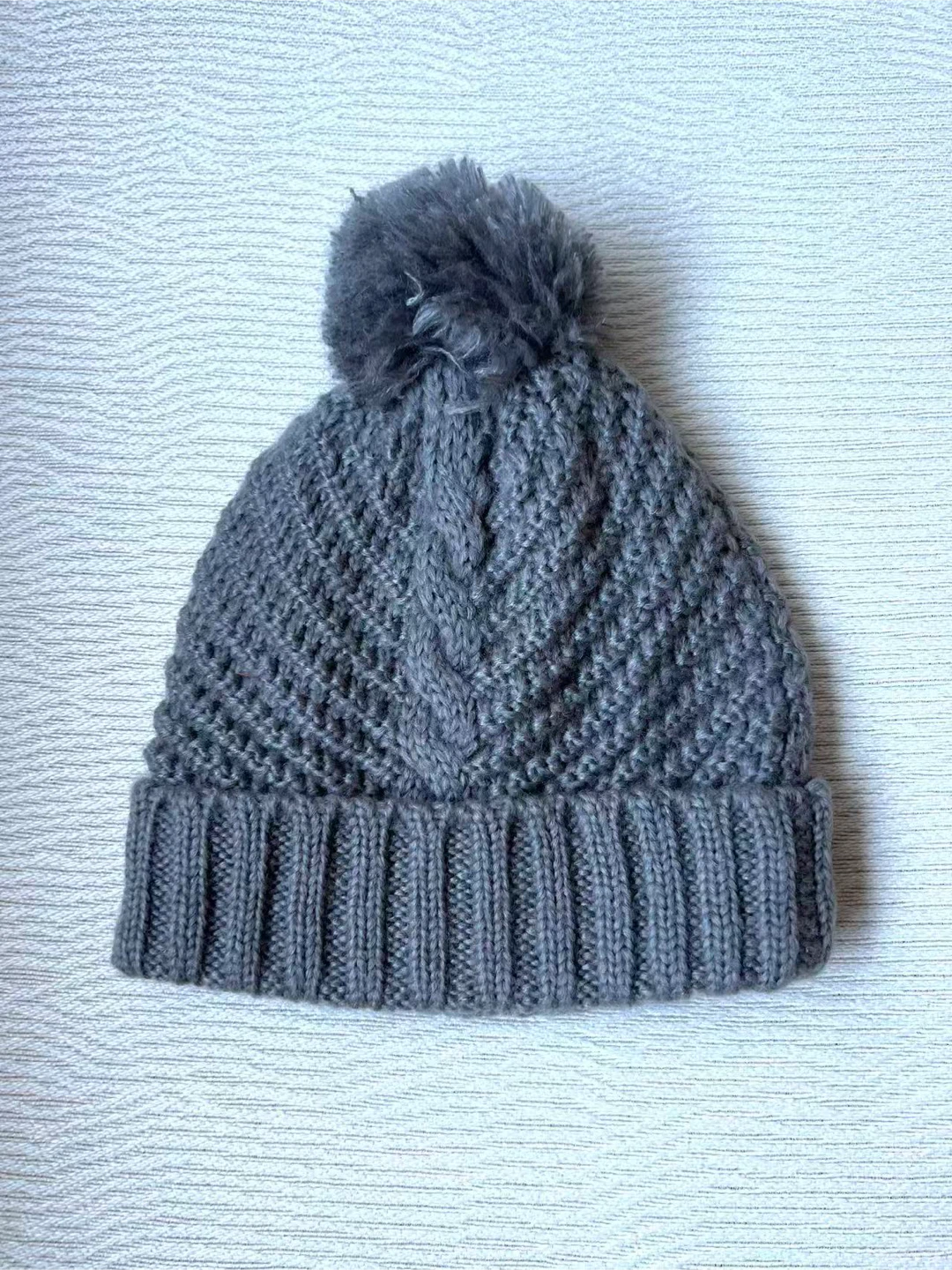 Pom Pom Knit Beanies - Purple, Beige, Gray, Red - photo 2