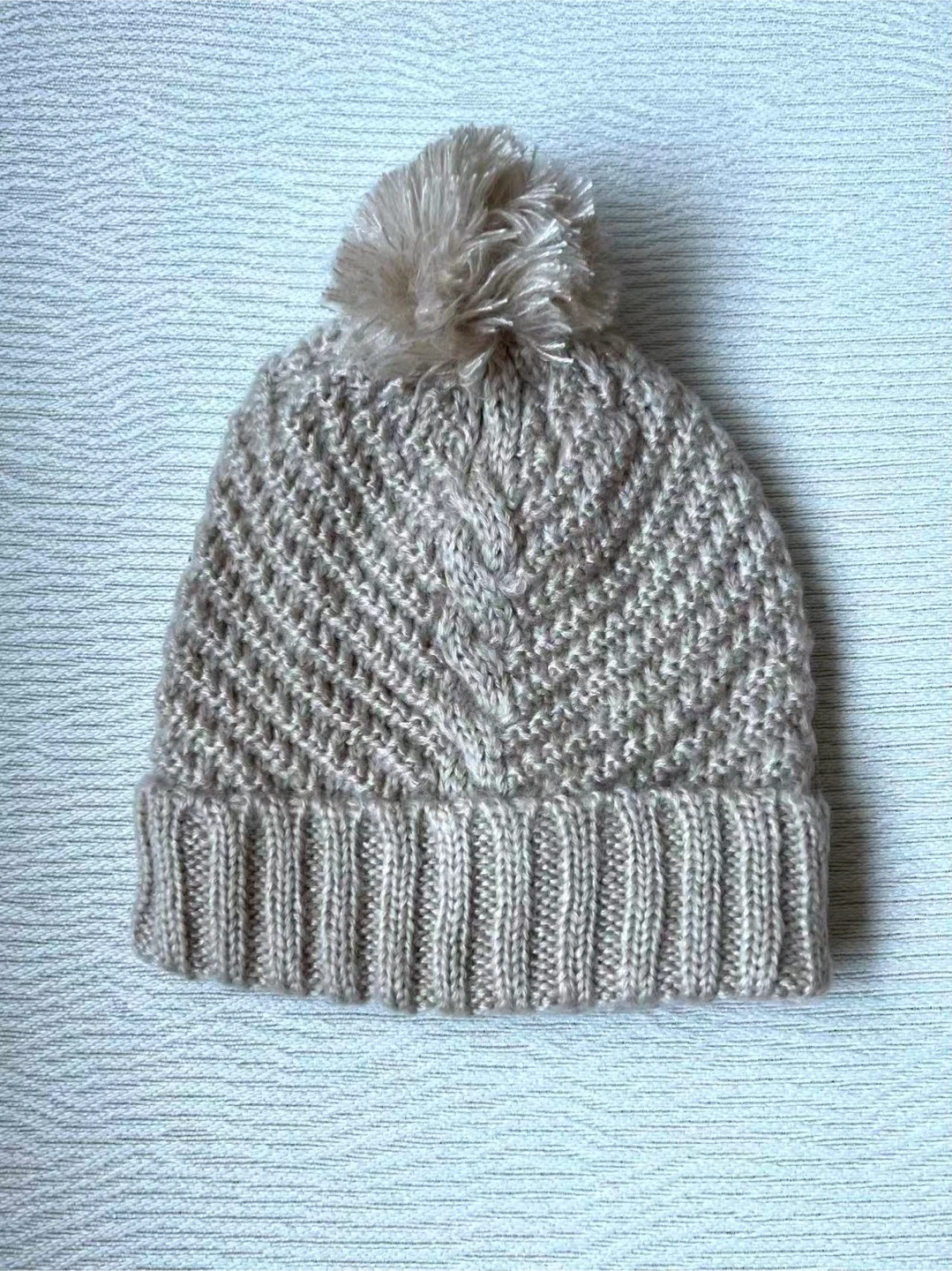 Pom Pom Knit Beanies - Purple, Beige, Gray, Red - photo 3