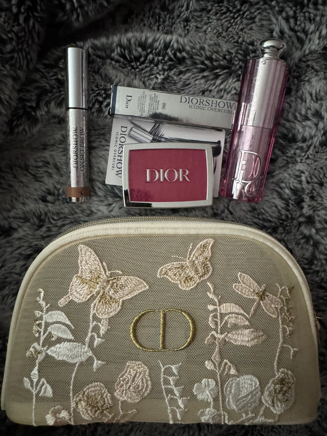 Dior Makeup Set - Blush, Brow Gel, Lip Balm & Pouch