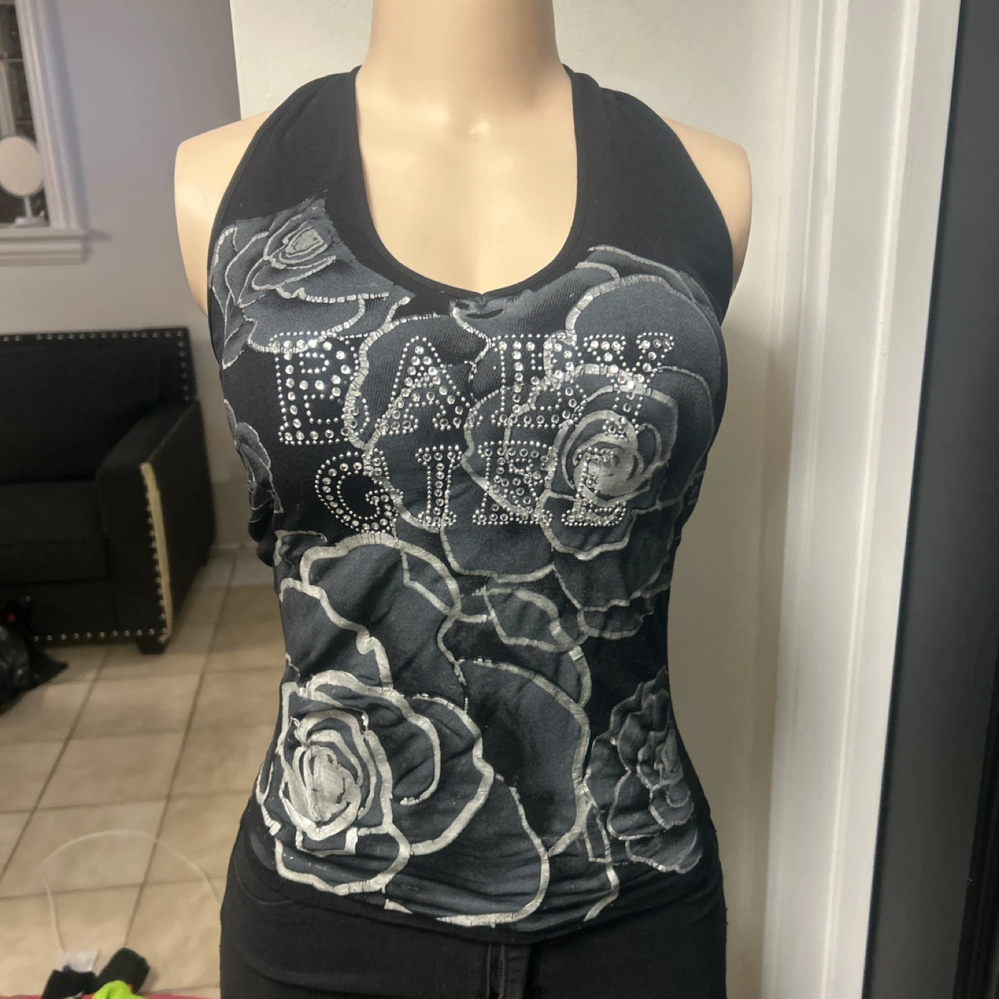Faithfull the Brand Black Floral Tank Top