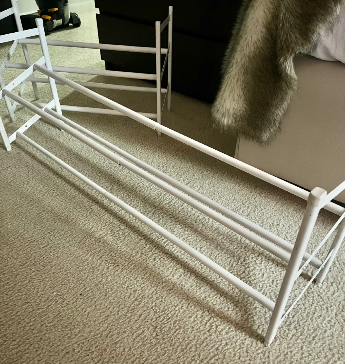 2 White Metal Shoe Racks - photo 2
