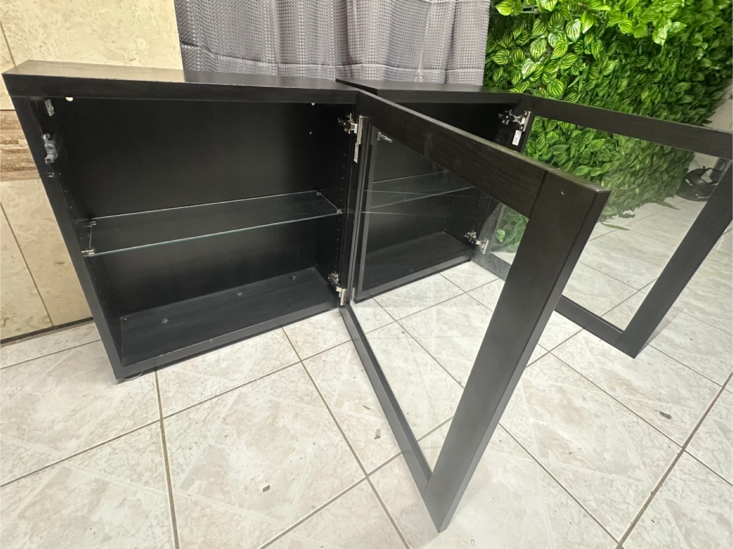 2 Black Display Cabinets, pair or by each - photo 2