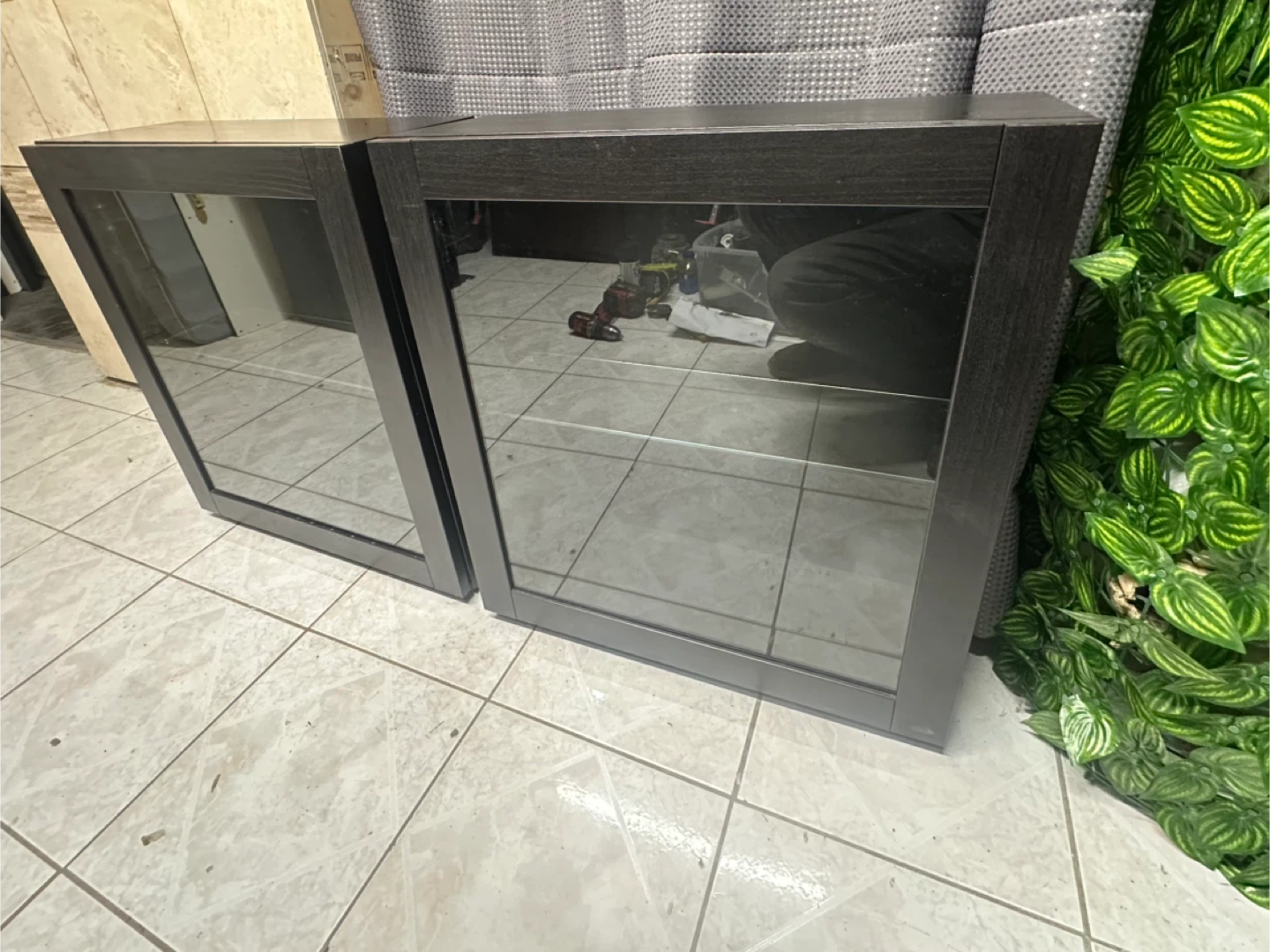 2 Black Display Cabinets, pair or by each