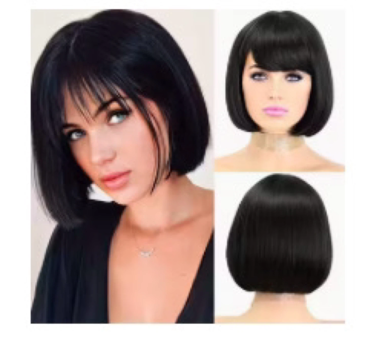 Lu Lan Black 12-inch Bob Wig - New