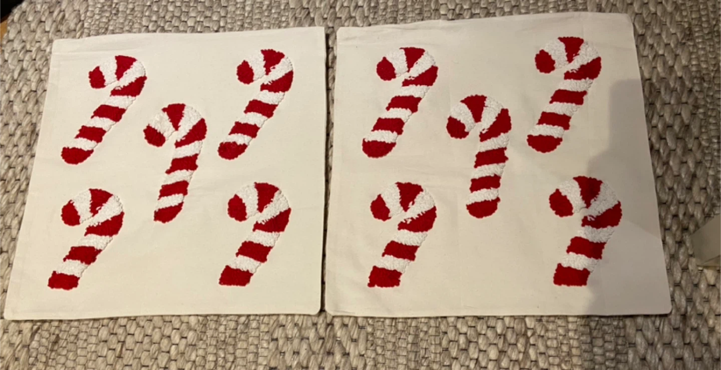 New 2Pcs Christmas Candy Cane Pillow Covers - photo 2