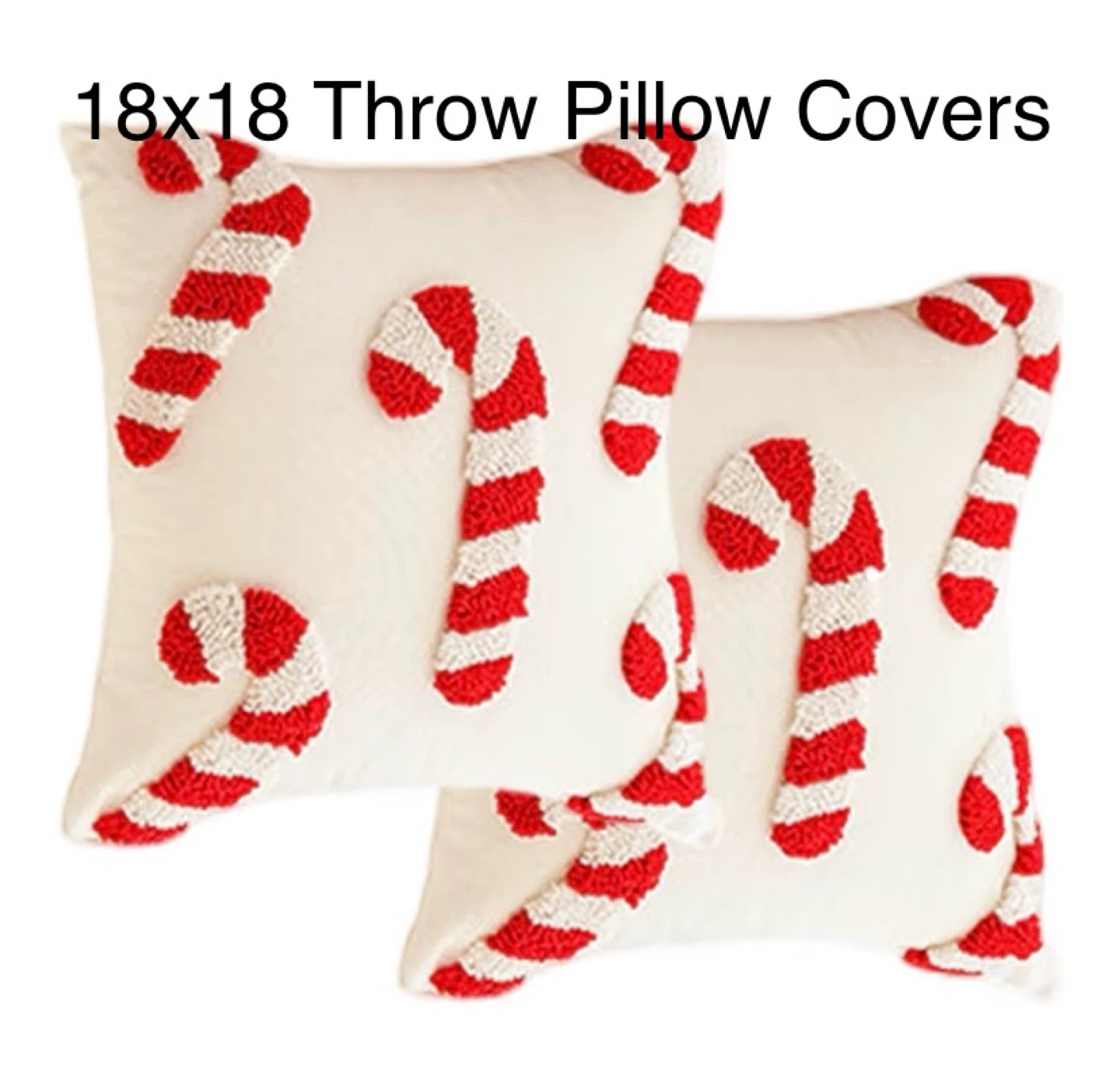 New 2Pcs Christmas Candy Cane Pillow Covers