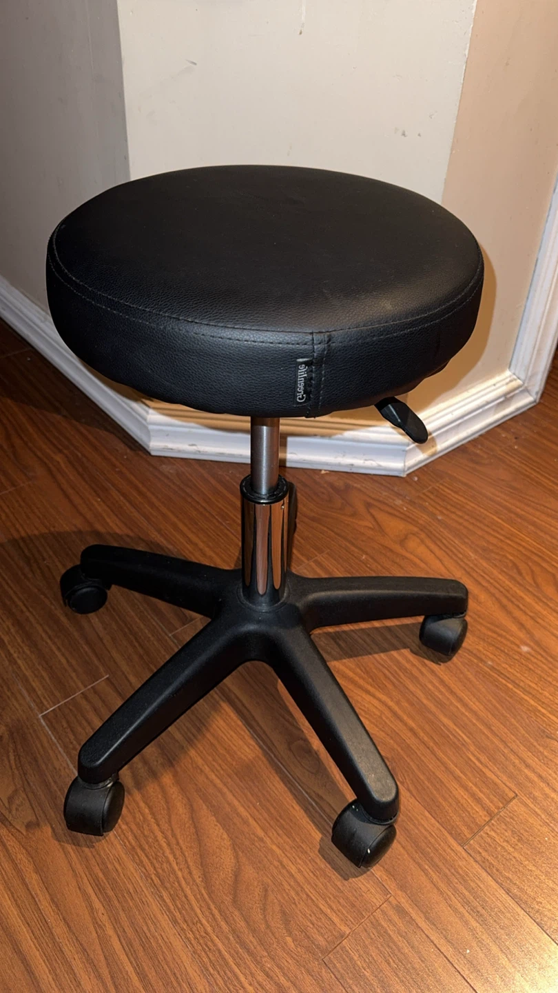 Black Rolling Stool