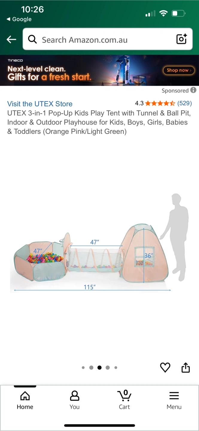 UTEX 3-in-1 Kids Play Tent Tunnel - photo 2