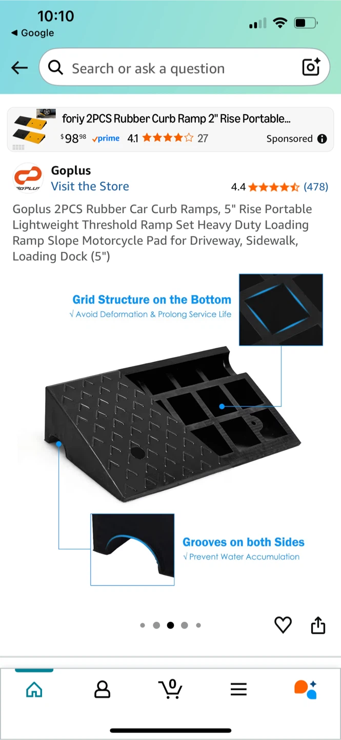 Goplus Rubber Curb Ramp - 2PCS - photo 2