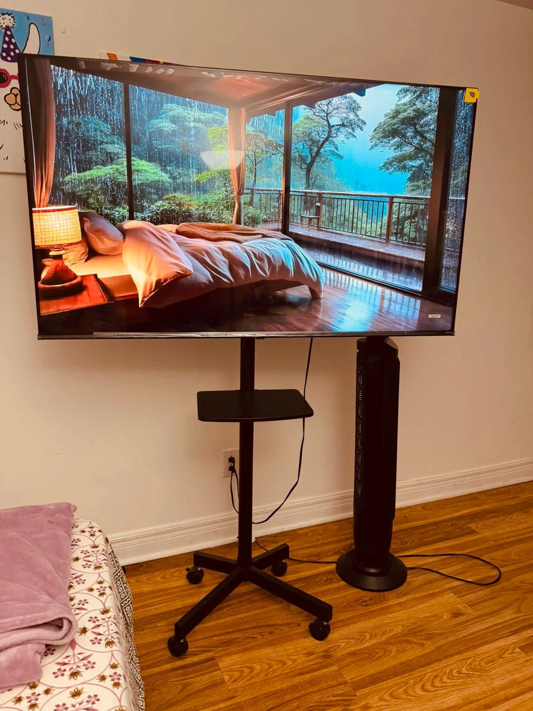 Moving Sale 🔥 Rolling TV Stand with Mount & Shelf (23-60inch) - photo 2