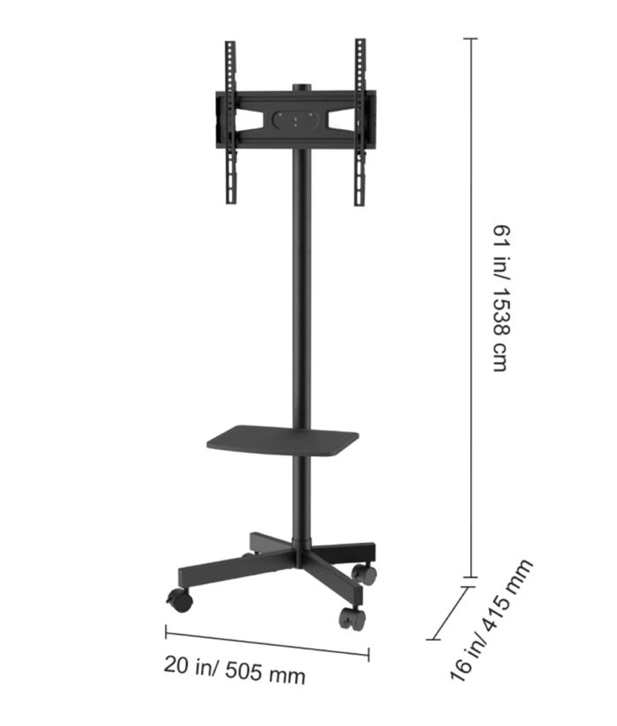 Moving Sale 🔥 Rolling TV Stand with Mount & Shelf (23-60inch) - photo 5