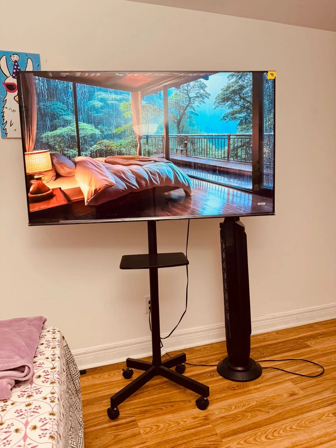 Moving Sale 🔥 Rolling TV Stand with Mount & Shelf (23-60inch)