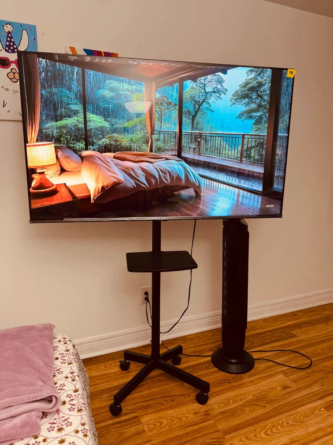 Moving Sale 🔥 Rolling TV Stand with Mount & Shelf (23-60inch) - photo 3
