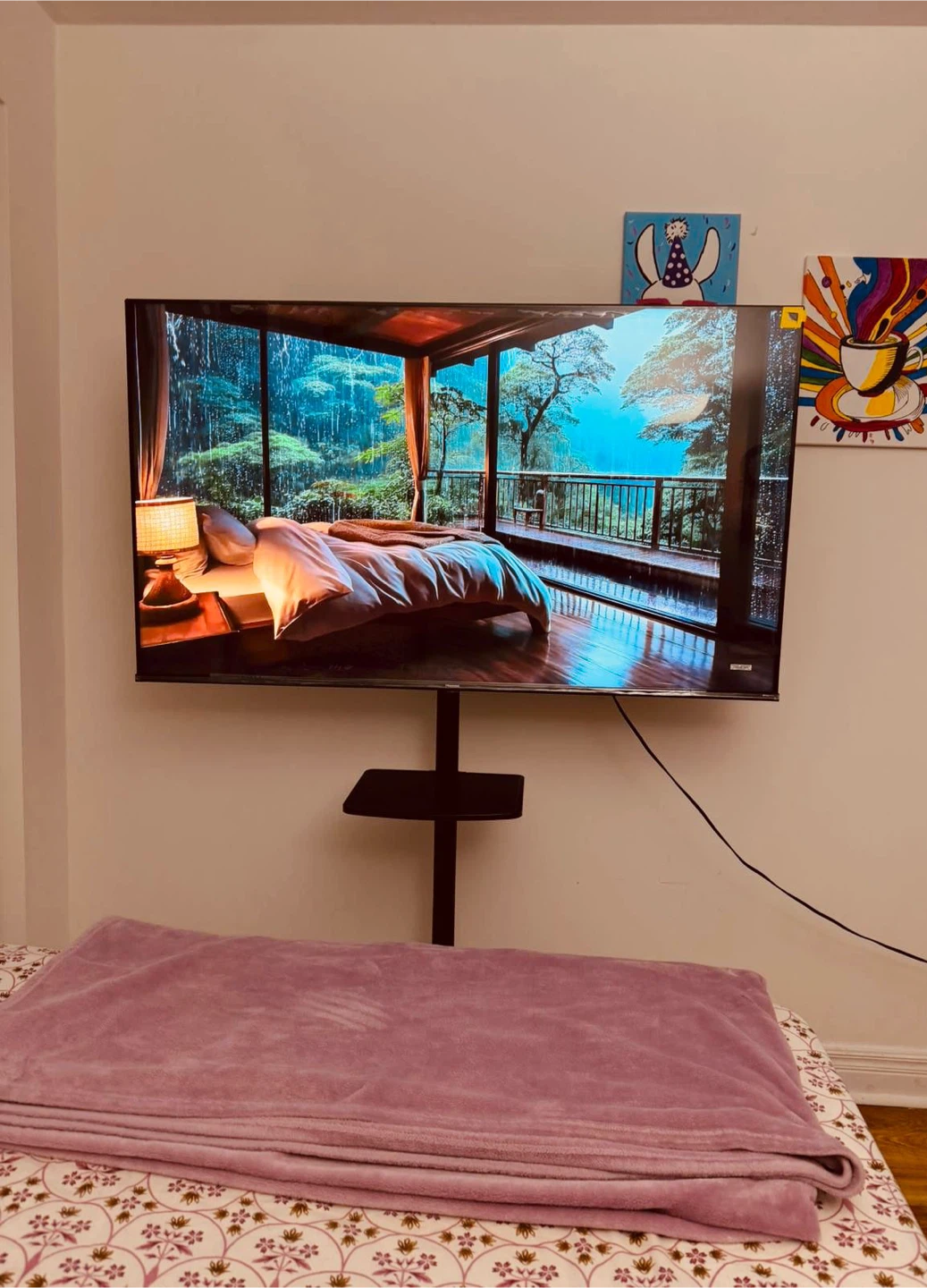 Moving Sale 🔥 Rolling TV Stand with Mount & Shelf (23-60inch) - photo 4