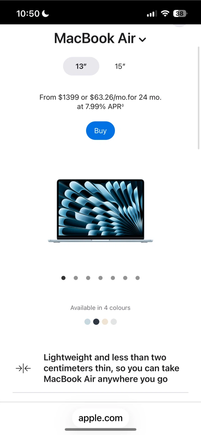 New 13-inch MacBook Air M4 16GB RAM 256GB Storage