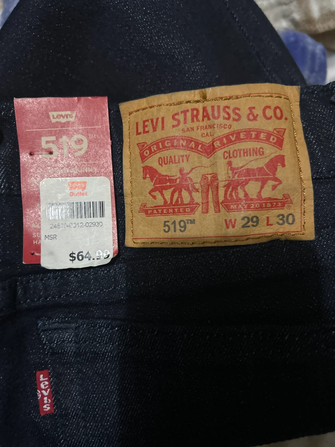 Levi's 519 Jeans W29 L30 New with Tags - photo 2