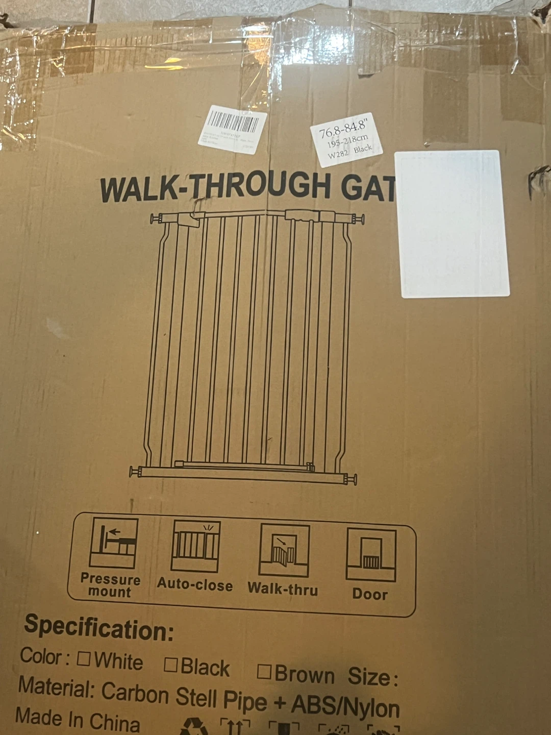 WAOWAO Baby Gate, Extra Wide, Black - photo 4