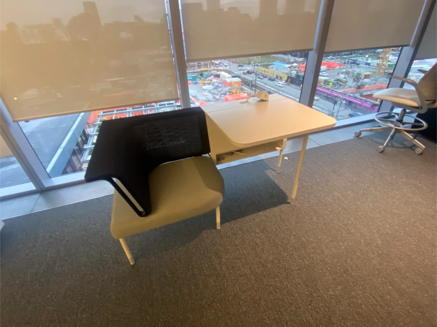 Office Desk with Attached Chair