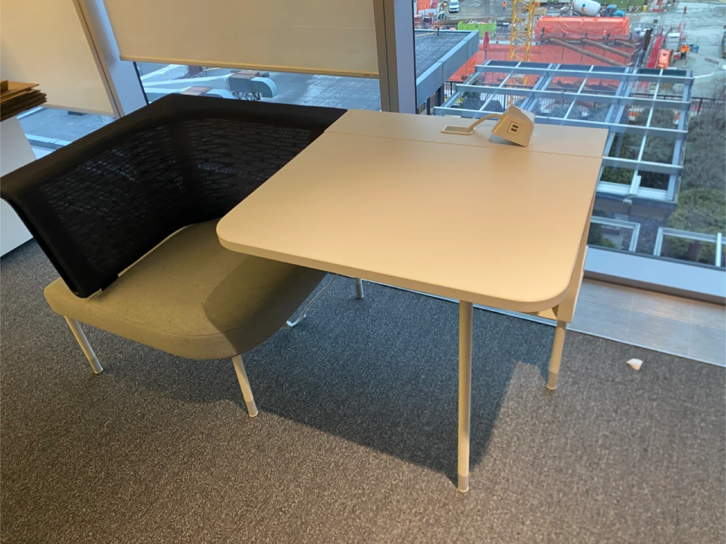 Office Desk with Attached Chair - photo 2
