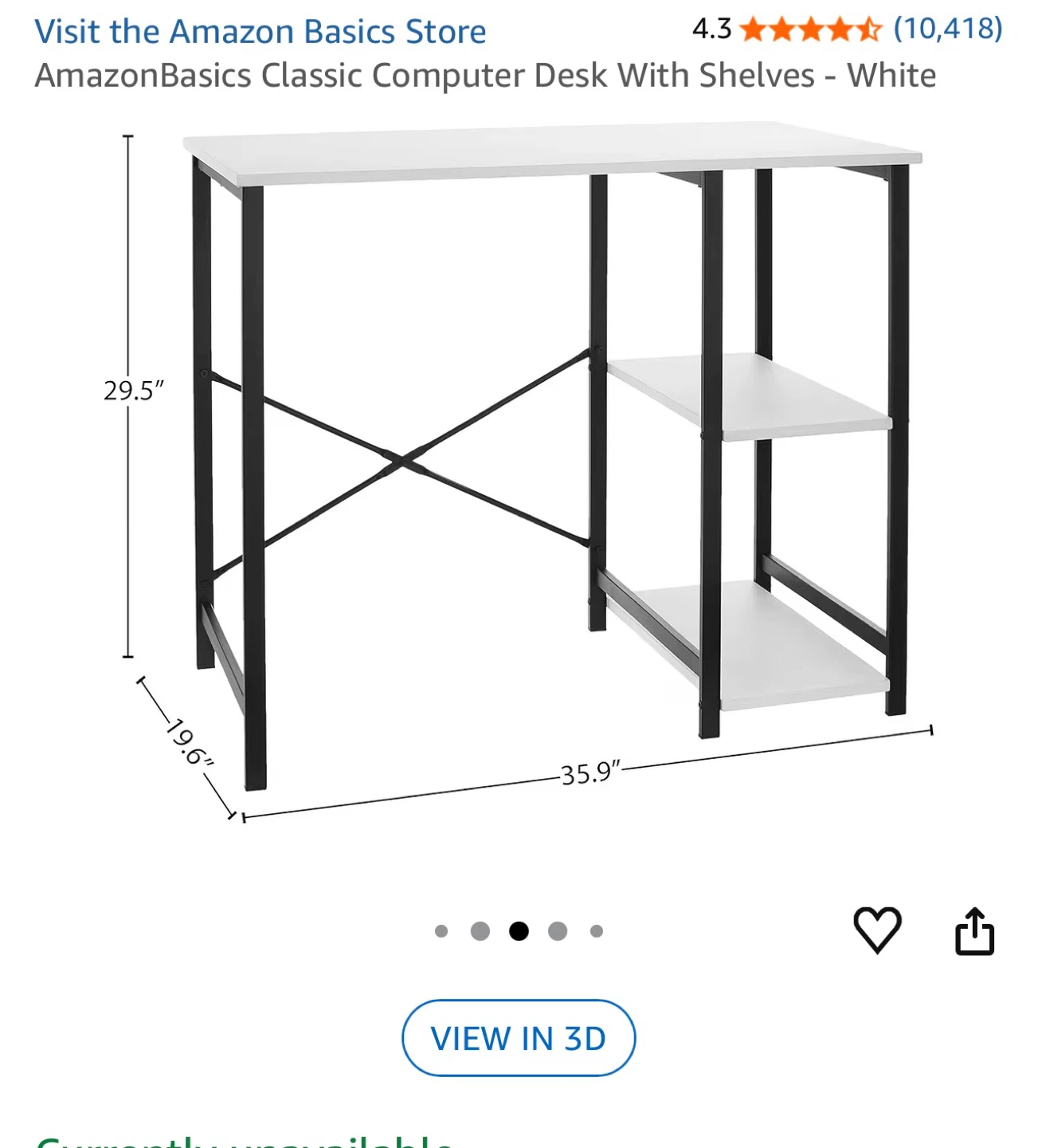 White Computer Desk with Shelves - photo 2