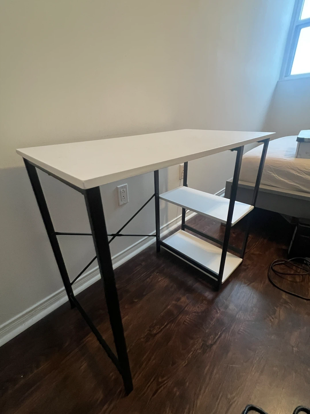 White Computer Desk with Shelves