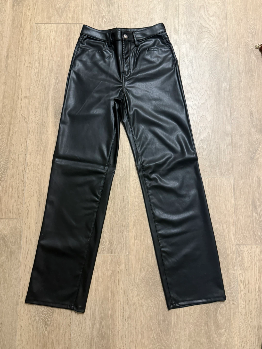 H&M Divided Black Faux Leather Pants - New - photo 2