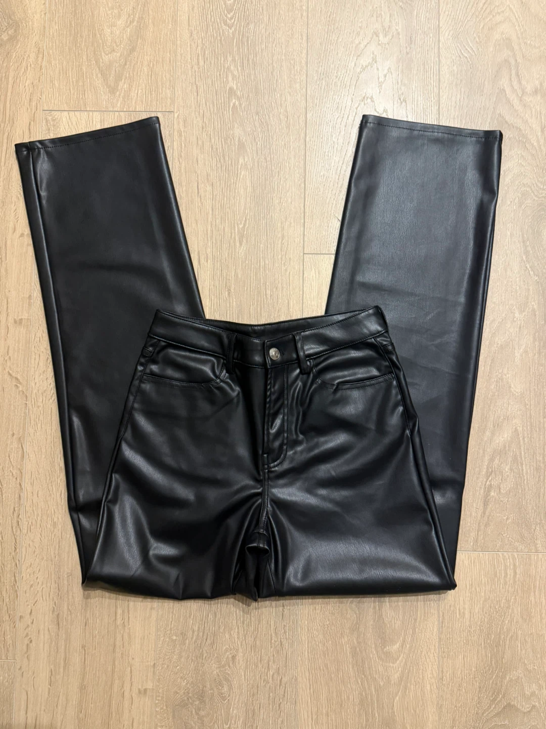 H&M Divided Black Faux Leather Pants - New