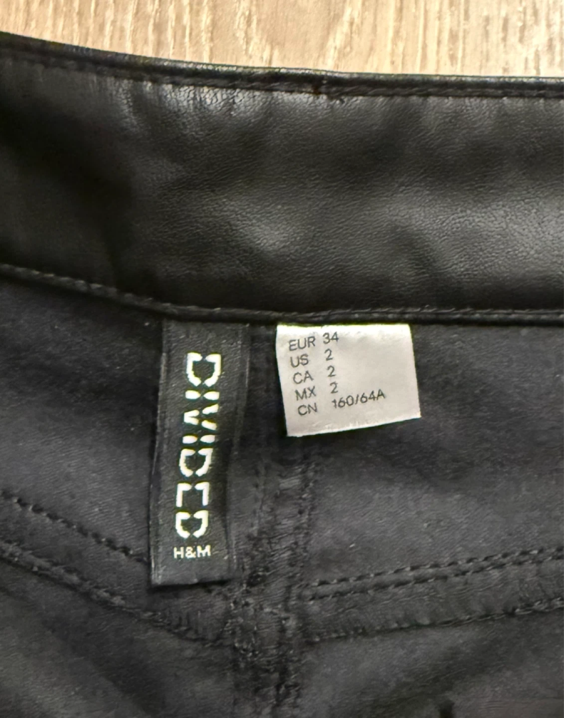 H&M Divided Black Faux Leather Pants - New - photo 4