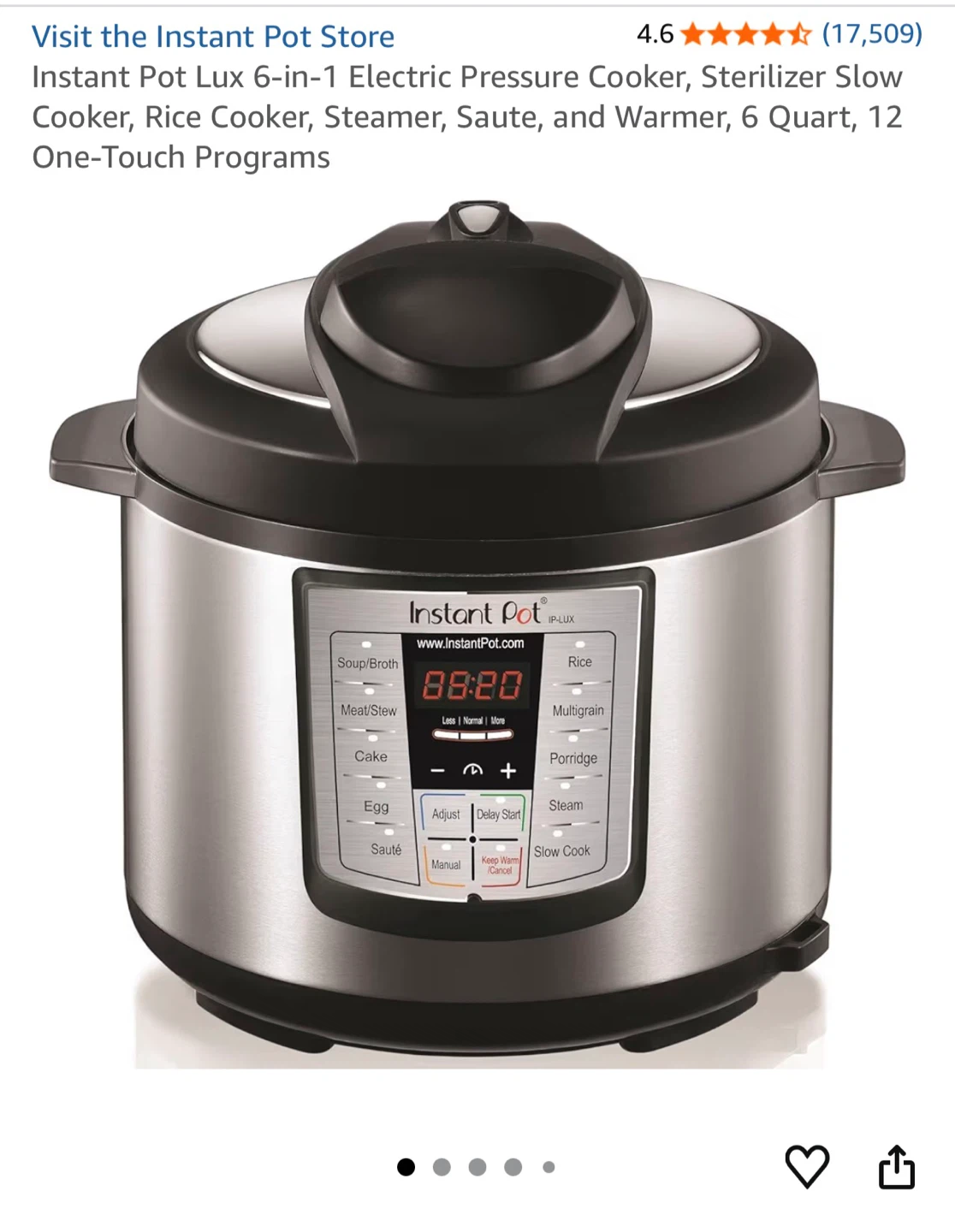 Instant Pot Lux 6-in-1 Pressure Cooker - 6 Quart - photo 2