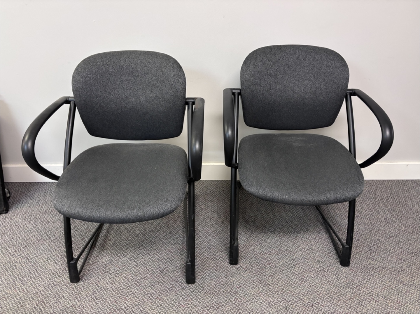 Pair of Black Office Guest Chairs
