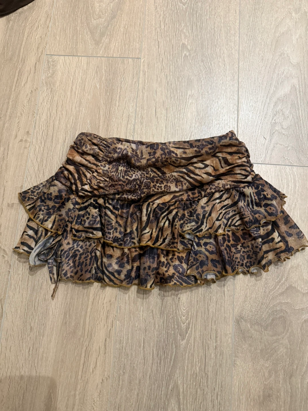 Brown Animal Print Mini Skirt - photo 2