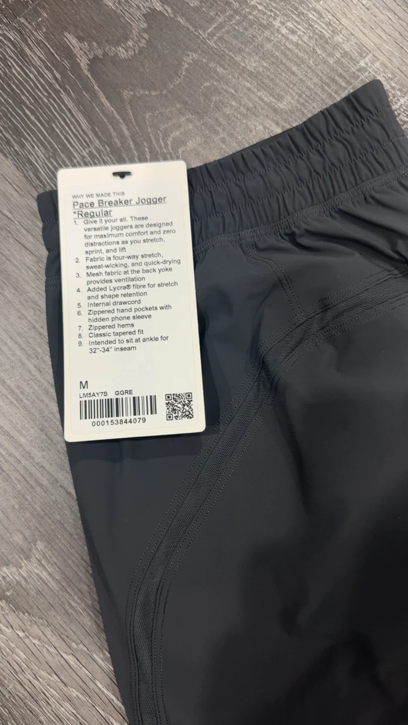 Lululemon Pace Breaker Jogger - Graphite Grey, M
