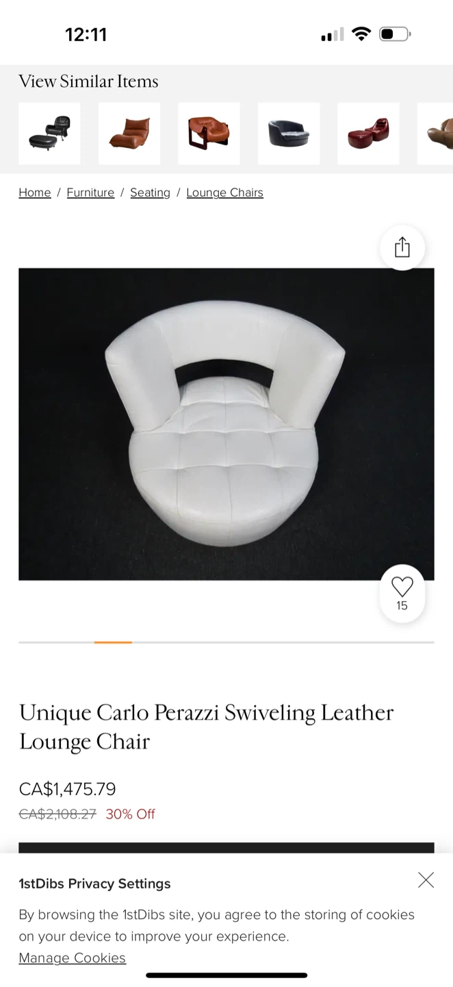Carlo Perazzi Swiveling Leather Lounge Chairs - photo 2