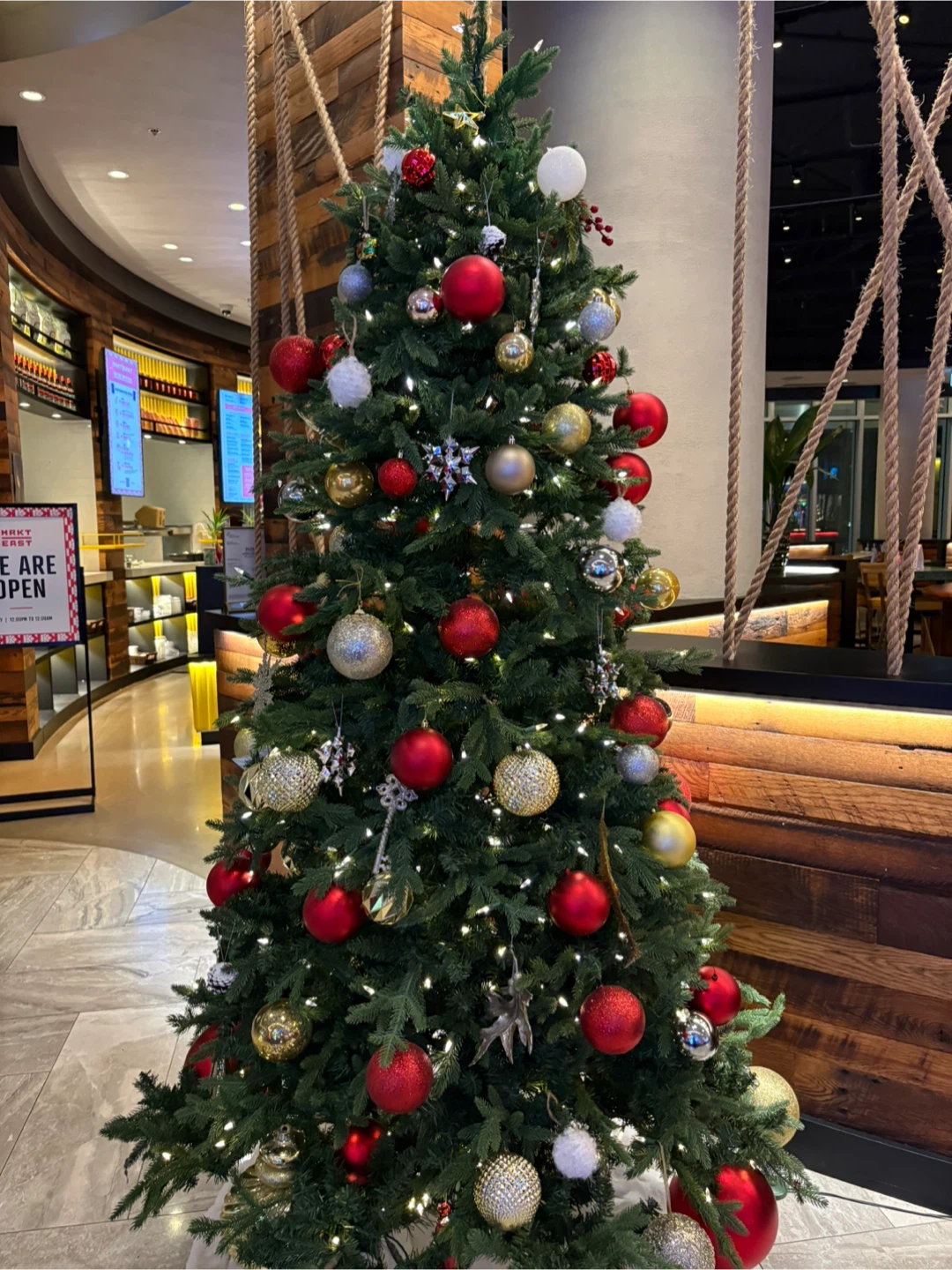 Christmas tree with colorful lights from Costco