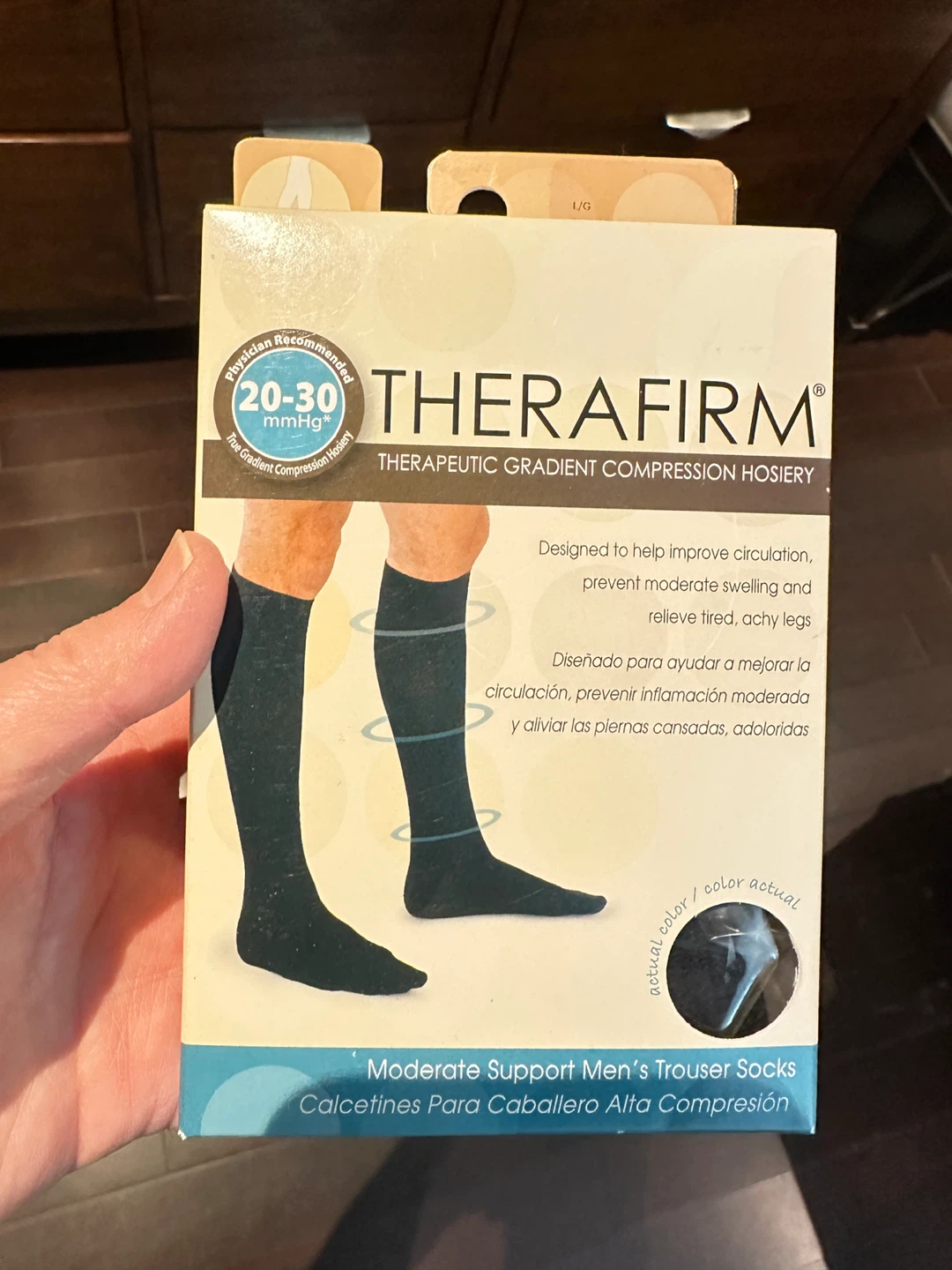 Therafirm Compression Socks, L/G, Black - New in Box