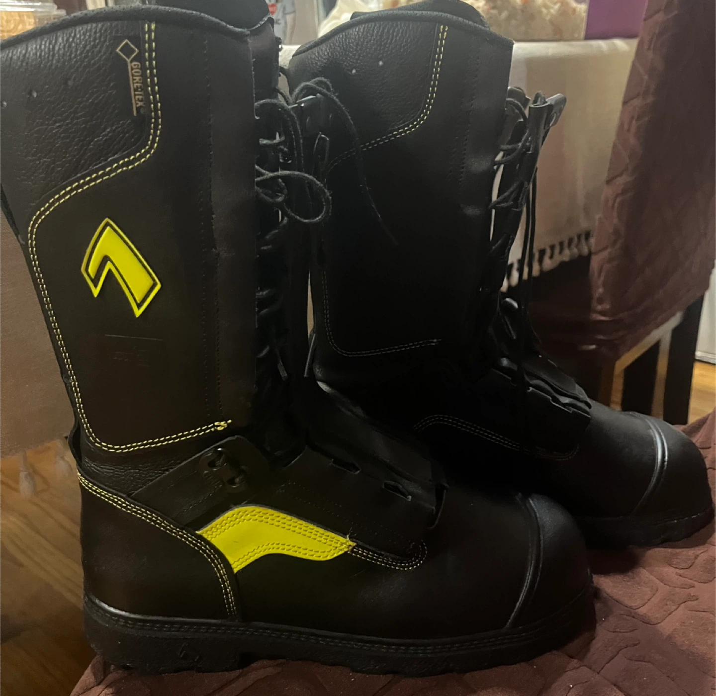 Haix Black Leather Firefighting Boots