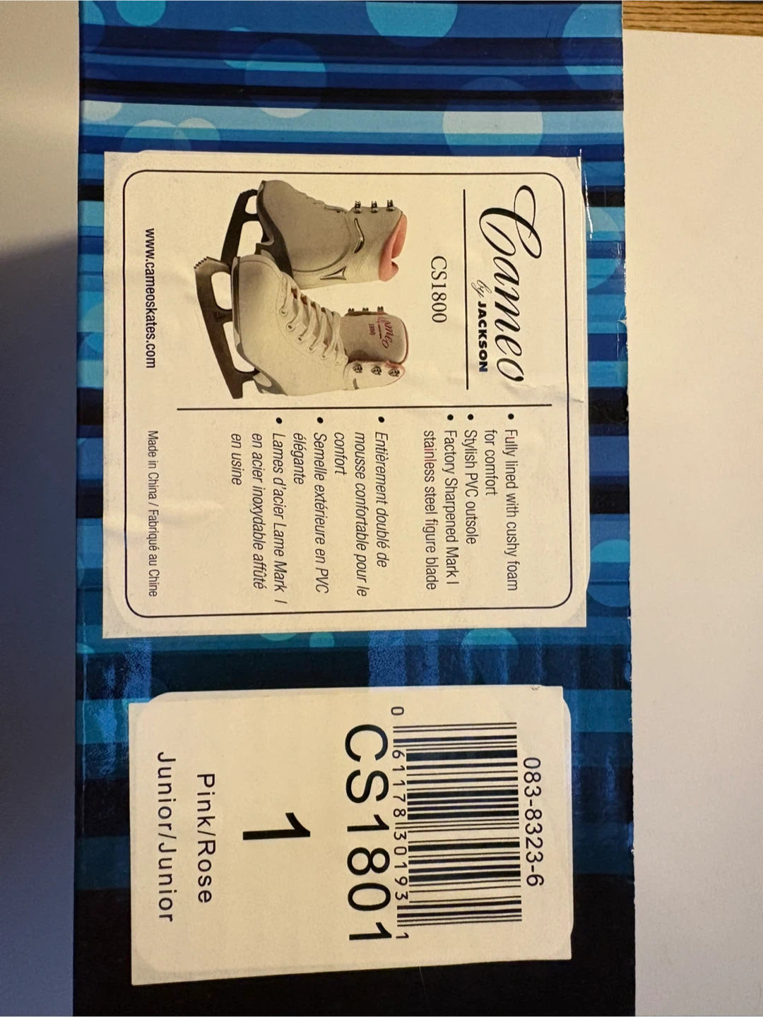 Jackson Cameo CS1801 Ice Skates - Junior Size 1 - Pink/Rose - photo 3