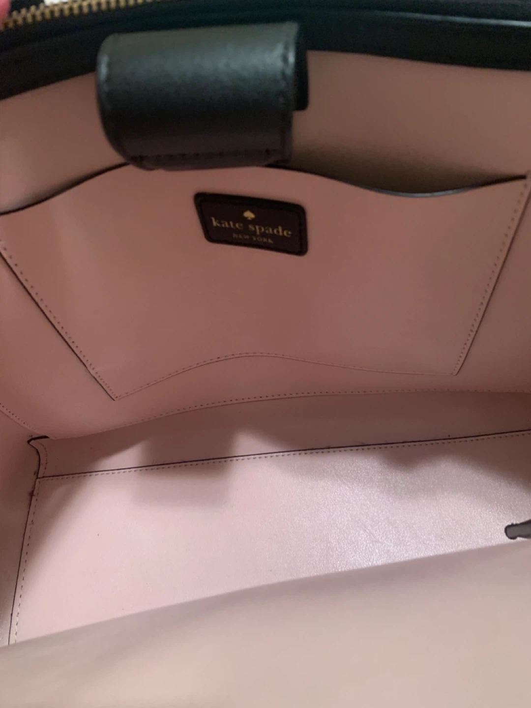 Authentic Kate Spade Structured Tote – Black with Blush Interior - photo 2