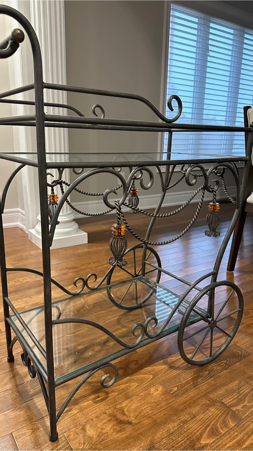 Metal & Glass Bar Cart - photo 2
