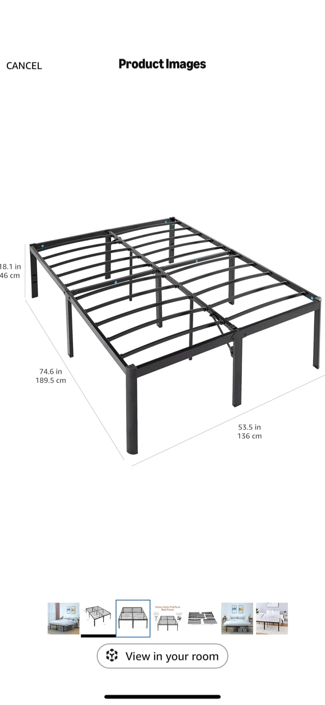 Metal Platform Bed Frame - Full Size Queen - photo 2