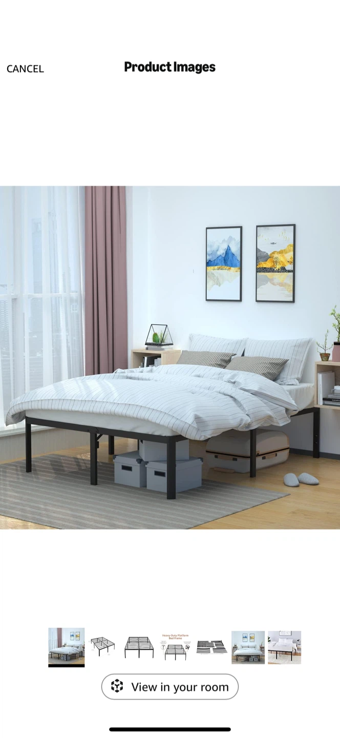 Metal Platform Bed Frame - Full Size Queen
