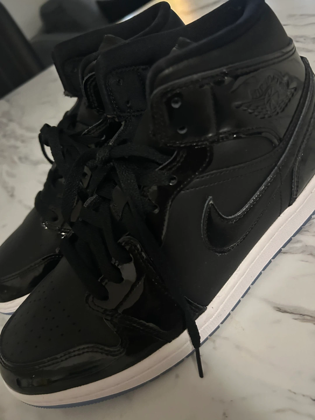 Air Jordan 1 Mid Black Patent Leather - photo 3