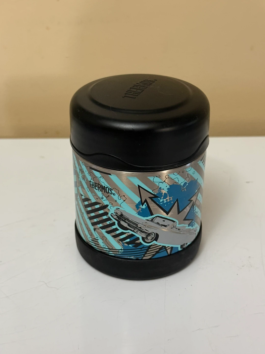 Black & Aqua Car Theme Thermos - photo 2